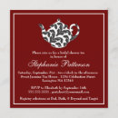 Search for red white damask invitations Shower