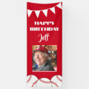 Search for baseball birthday banners Red