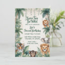 Search for safari animals 2nd birthday invitations Born two be wild