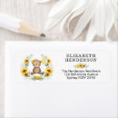 Search for sunflower birthday return address labels Watercolor