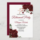 Search for red rose retirement party invitations Burgundy