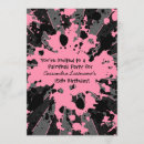 Search for pink splatter invitations Stylish