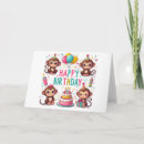 Search for cute monkey birthday cards Children