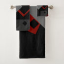 Search for grey and red bath towels Black