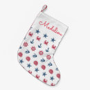Search for red white and blue christmas stockings Boat