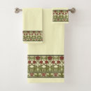 Search for vintage floral bath towels Red