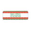 Search for sweater return address labels Red and green