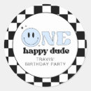 Search for dude round stickers Happy face birthday