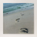 Search for footprints in the sand puzzles Ocean