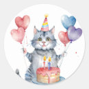 Search for birthday cake cat stickers Cute