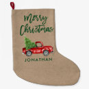 Search for red truck christmas stockings Rustic