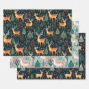 Search for winter forest animal wrapping paper Green