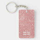 Search for faux glitter key rings Rose gold