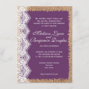 Search for purple lace wedding invitations Country