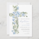 Search for floral christening invitations Blue