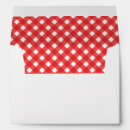 Search for red white gingham envelopes Rustic