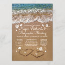 Search for hearts in the sand wedding invitations Starfish