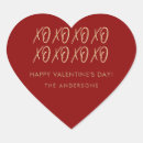 Search for red gold valentine stickers Xoxo