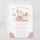 Search for pumpkin baby sprinkle invitations Pink