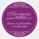 Search for eat drink be married wedding stickers Elegant