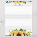 Search for sunflower stationery paper Watercolor