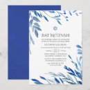 Search for navy blue bar bat mitzvah invitations Watercolor