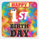 Search for happy 1st birthday stickers Colourful