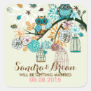 Search for owl wedding stickers Vintage
