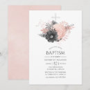 Search for pink black christening invitations Floral