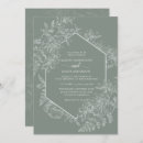 Search for sage green and white wedding invitations Botanical