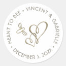 Search for bee wedding stickers Gold