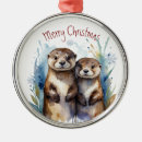 Search for otter christmas tree decorations Watercolor