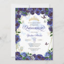 Search for elegant royal blue quinceanera invitations Roses