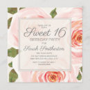 Search for girls sweet 16 invitations Botanical