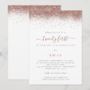 Search for rose gold glitter birthday invitations Sparkly