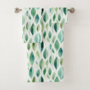 Search for green leaves bath towels Gold