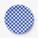 Search for blue and white checked paper plates Retro