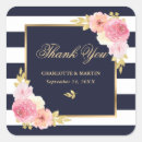 Search for thank you gold wedding stickers Navy blue
