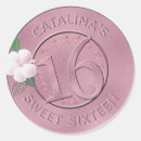 Search for pink metallic stickers Sweet 16