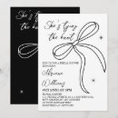 Search for black white bow bridal shower invitations Gothic