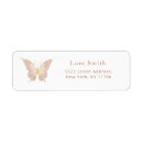 Search for pink butterfly return address labels Elegant
