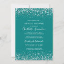 Search for teal silver bridal shower invitations Glitter