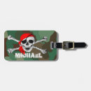 Search for pirate luggage tags Skull and crossbones