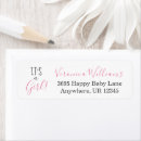 Search for baby announcement return address labels Pink