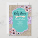 Search for purple and teal baby shower invitations Watercolor flowers