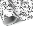 Search for black and white flowers wrapping paper Pattern