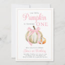 Search for pink pumpkin 1st birthday invitations Pastel