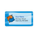 Search for cartoon fish return address labels Orange