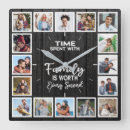 Search for picture frame clocks Family quote