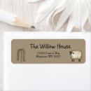Search for whimsical tree return address labels Red